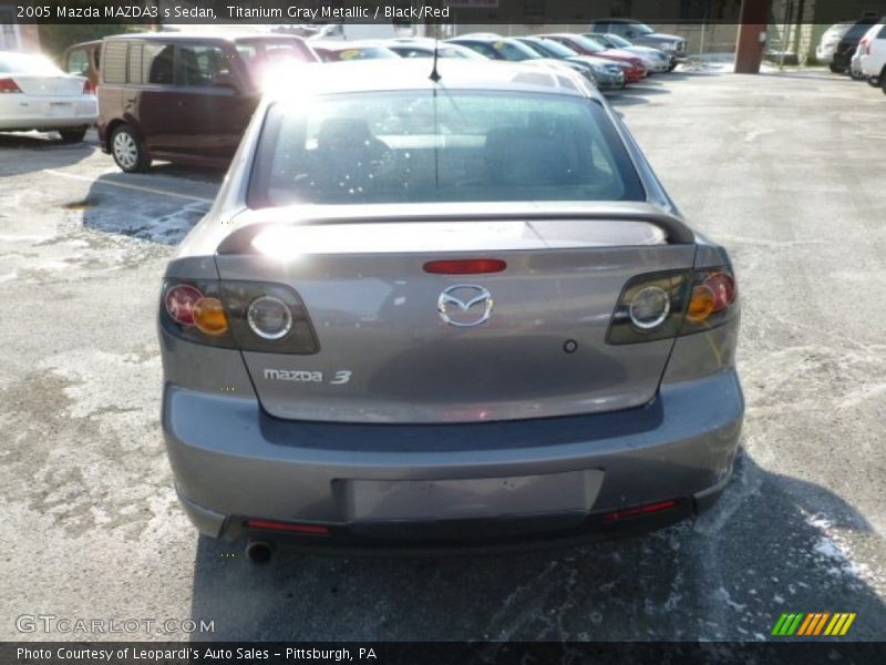 Titanium Gray Metallic / Black/Red 2005 Mazda MAZDA3 s Sedan