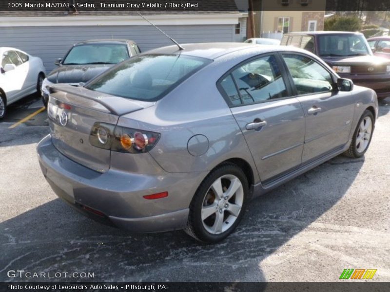 Titanium Gray Metallic / Black/Red 2005 Mazda MAZDA3 s Sedan