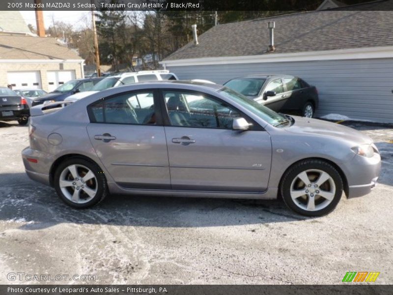 Titanium Gray Metallic / Black/Red 2005 Mazda MAZDA3 s Sedan