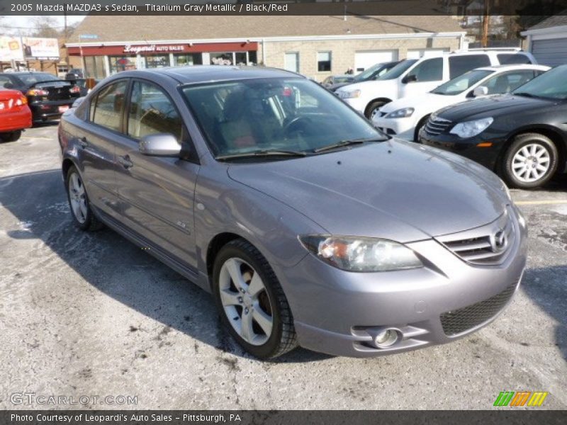 Titanium Gray Metallic / Black/Red 2005 Mazda MAZDA3 s Sedan