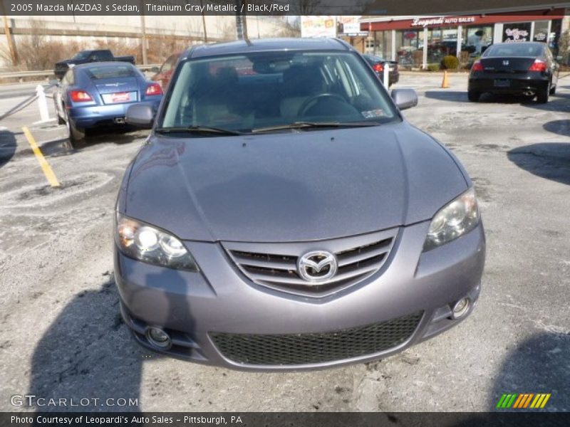 Titanium Gray Metallic / Black/Red 2005 Mazda MAZDA3 s Sedan