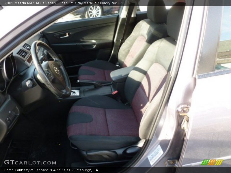 Titanium Gray Metallic / Black/Red 2005 Mazda MAZDA3 s Sedan