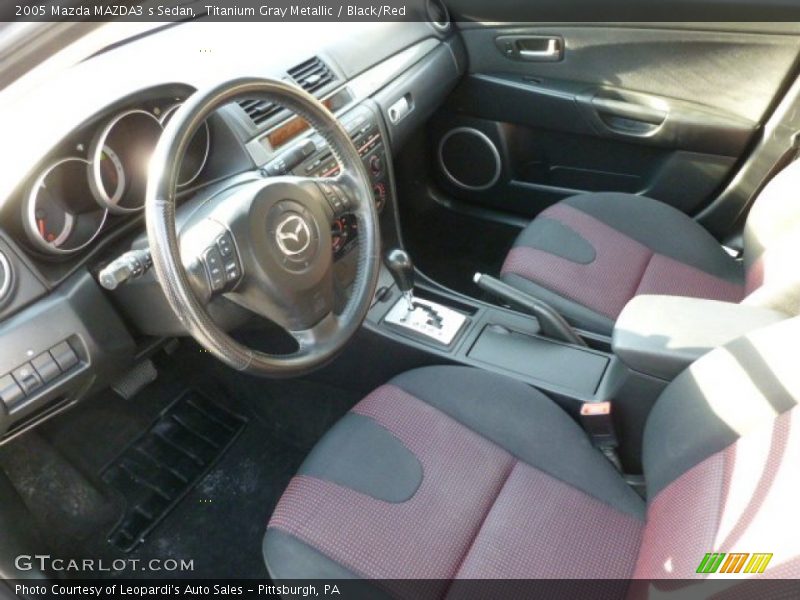 Titanium Gray Metallic / Black/Red 2005 Mazda MAZDA3 s Sedan