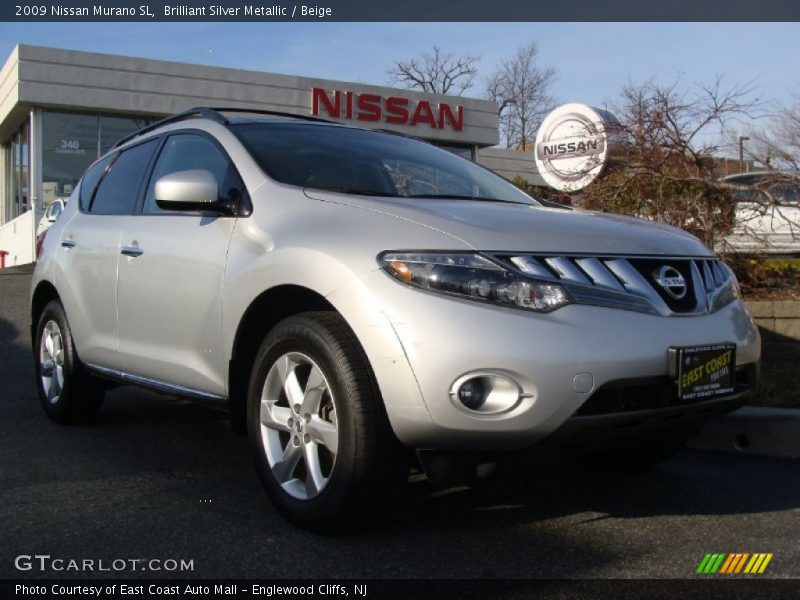 Brilliant Silver Metallic / Beige 2009 Nissan Murano SL