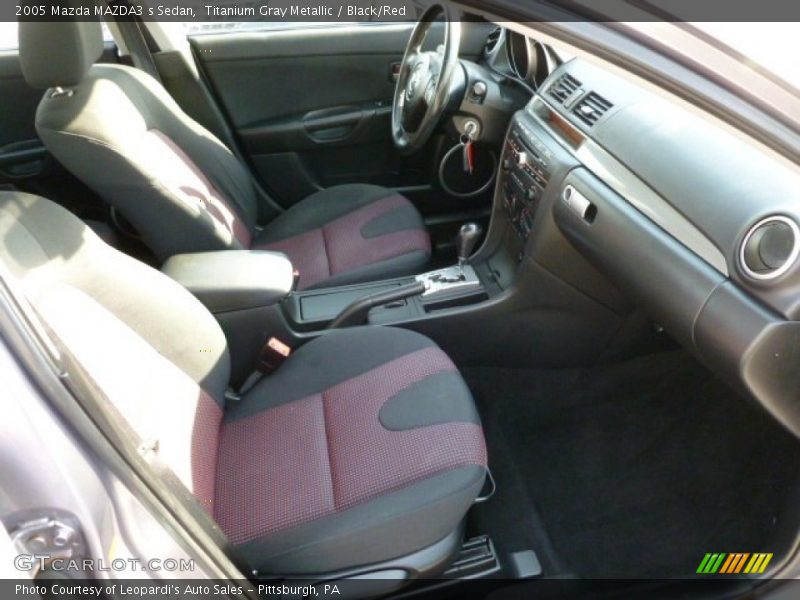 Titanium Gray Metallic / Black/Red 2005 Mazda MAZDA3 s Sedan