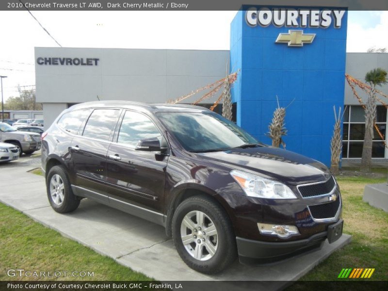 Dark Cherry Metallic / Ebony 2010 Chevrolet Traverse LT AWD