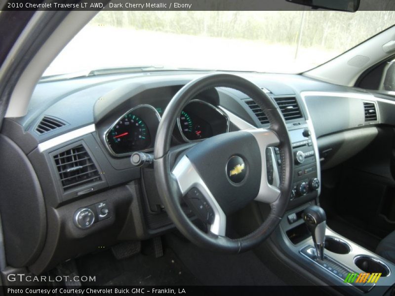 Dark Cherry Metallic / Ebony 2010 Chevrolet Traverse LT AWD