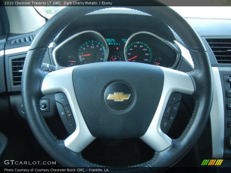 Dark Cherry Metallic / Ebony 2010 Chevrolet Traverse LT AWD