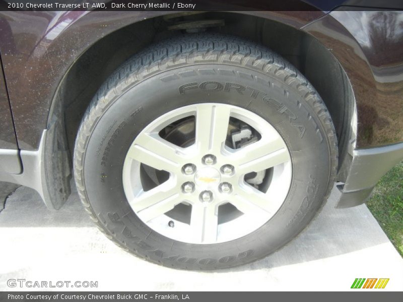 Dark Cherry Metallic / Ebony 2010 Chevrolet Traverse LT AWD