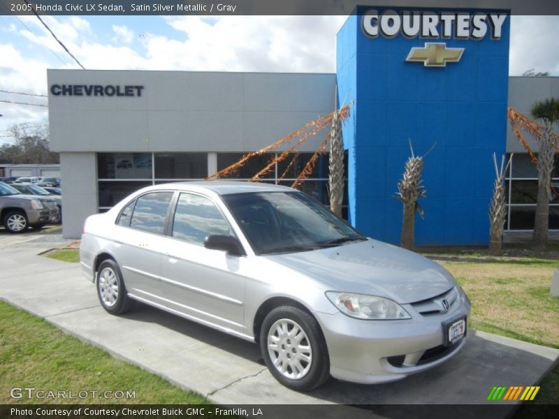 Satin Silver Metallic / Gray 2005 Honda Civic LX Sedan