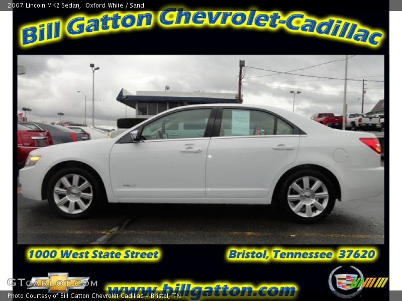 Oxford White / Sand 2007 Lincoln MKZ Sedan