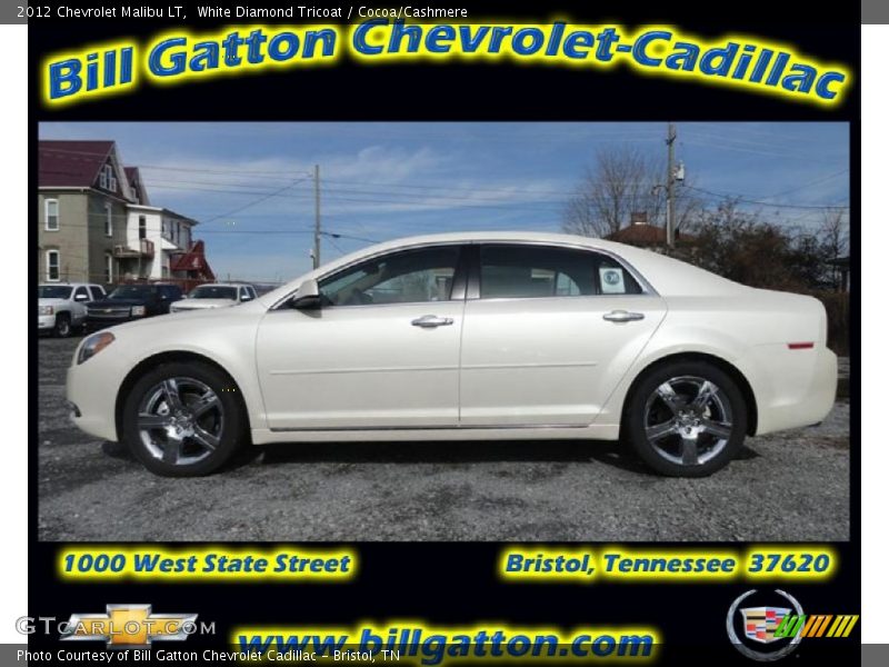 White Diamond Tricoat / Cocoa/Cashmere 2012 Chevrolet Malibu LT