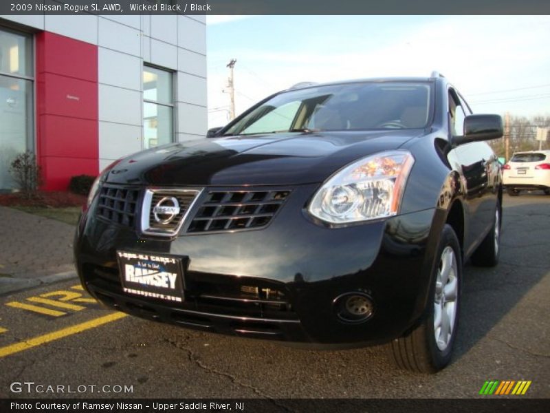 Wicked Black / Black 2009 Nissan Rogue SL AWD