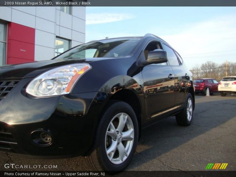 Wicked Black / Black 2009 Nissan Rogue SL AWD