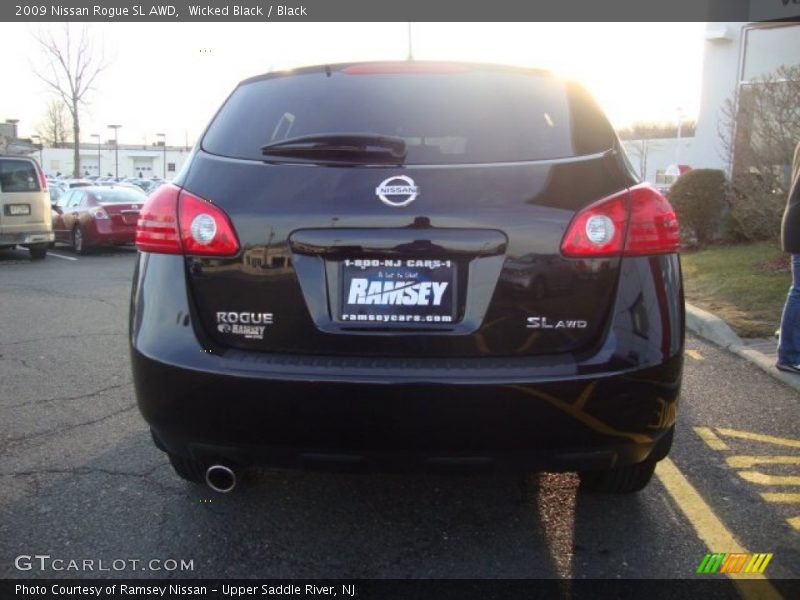 Wicked Black / Black 2009 Nissan Rogue SL AWD