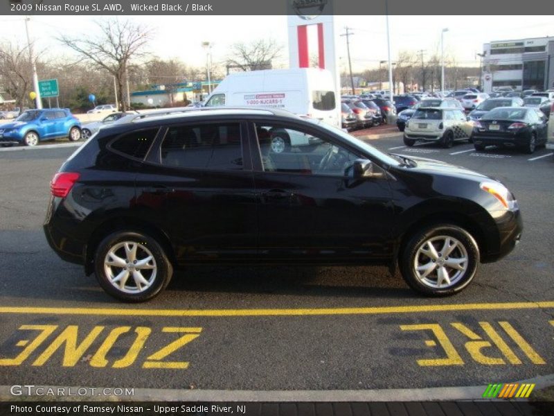 Wicked Black / Black 2009 Nissan Rogue SL AWD
