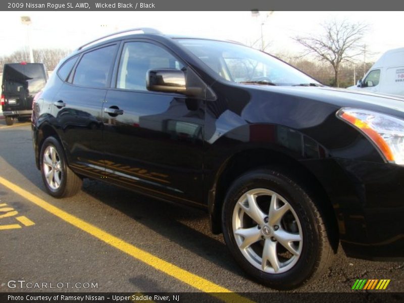 Wicked Black / Black 2009 Nissan Rogue SL AWD
