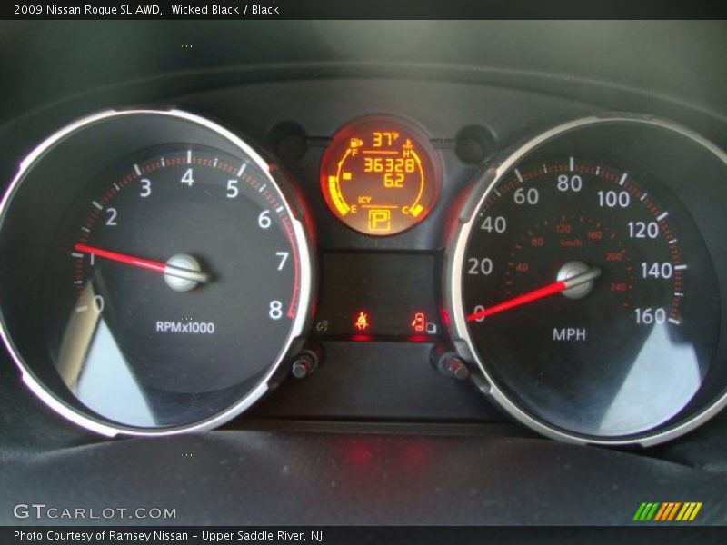 Wicked Black / Black 2009 Nissan Rogue SL AWD