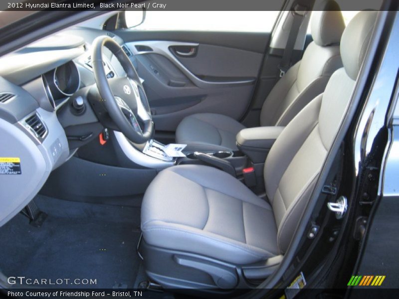 Black Noir Pearl / Gray 2012 Hyundai Elantra Limited