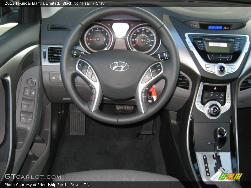 Black Noir Pearl / Gray 2012 Hyundai Elantra Limited