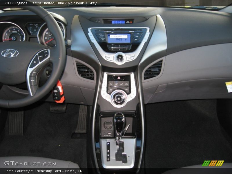 Black Noir Pearl / Gray 2012 Hyundai Elantra Limited