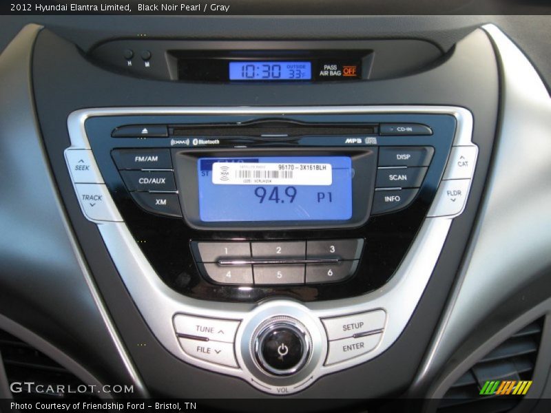 Black Noir Pearl / Gray 2012 Hyundai Elantra Limited