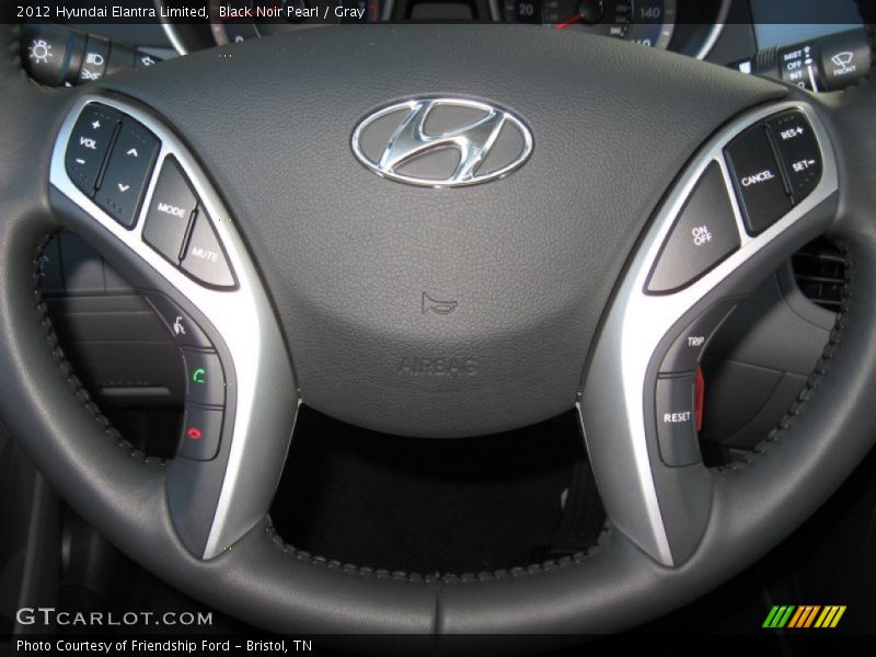 Black Noir Pearl / Gray 2012 Hyundai Elantra Limited