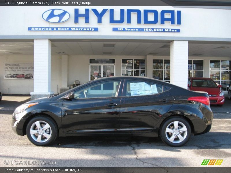 Black Noir Pearl / Beige 2012 Hyundai Elantra GLS