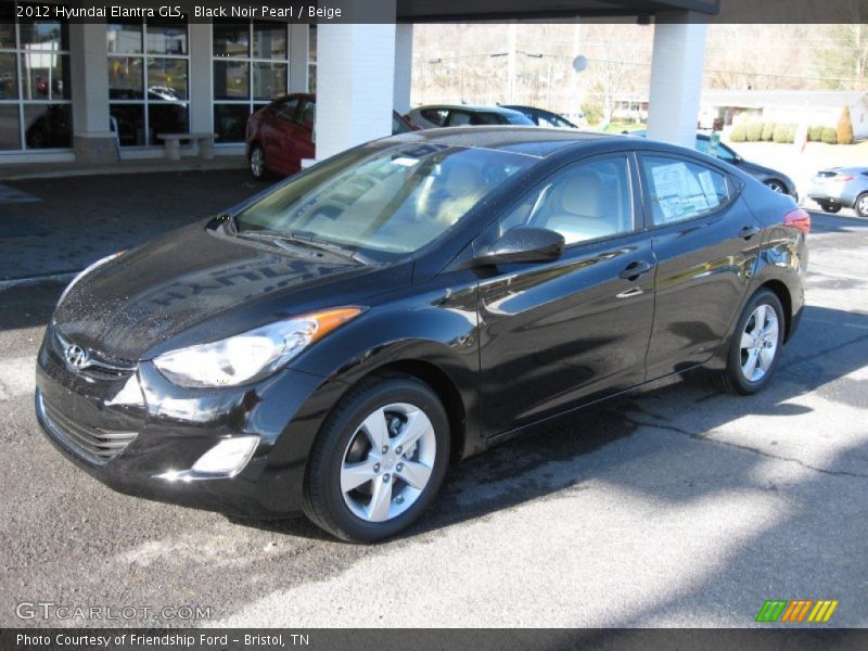 Black Noir Pearl / Beige 2012 Hyundai Elantra GLS