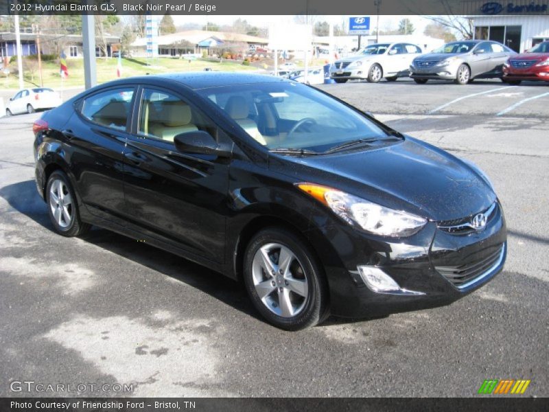 Black Noir Pearl / Beige 2012 Hyundai Elantra GLS