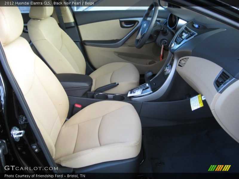 Black Noir Pearl / Beige 2012 Hyundai Elantra GLS