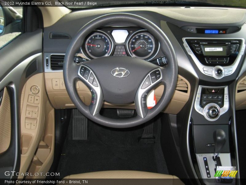 Black Noir Pearl / Beige 2012 Hyundai Elantra GLS