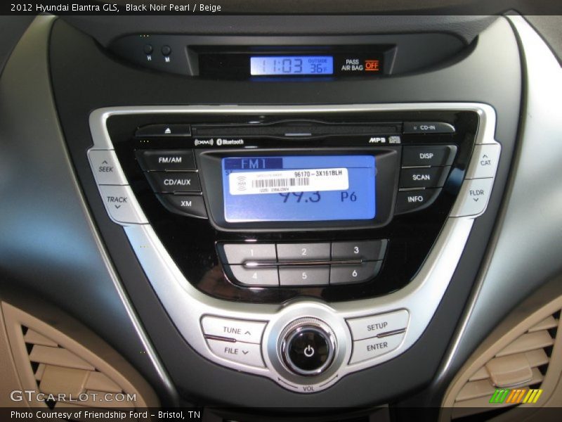 Black Noir Pearl / Beige 2012 Hyundai Elantra GLS