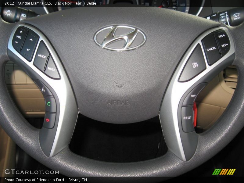 Black Noir Pearl / Beige 2012 Hyundai Elantra GLS