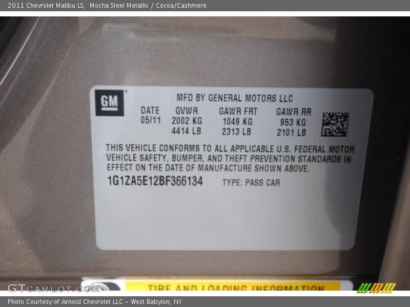 Mocha Steel Metallic / Cocoa/Cashmere 2011 Chevrolet Malibu LS