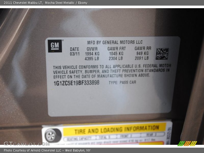 Mocha Steel Metallic / Ebony 2011 Chevrolet Malibu LT