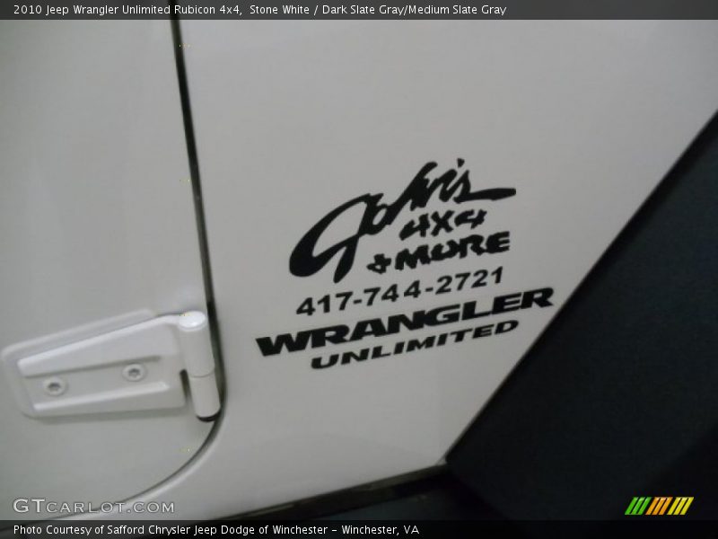 Stone White / Dark Slate Gray/Medium Slate Gray 2010 Jeep Wrangler Unlimited Rubicon 4x4