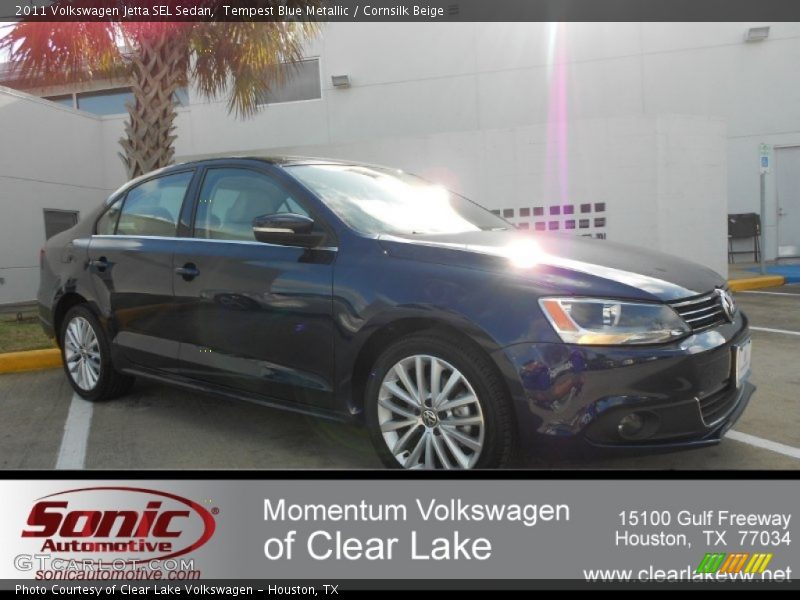 Tempest Blue Metallic / Cornsilk Beige 2011 Volkswagen Jetta SEL Sedan