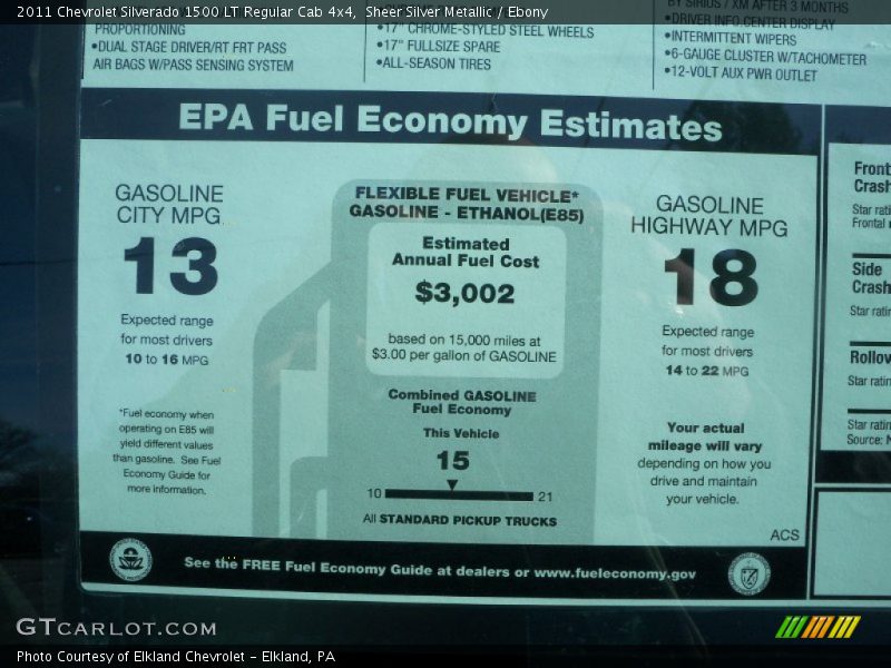 Sheer Silver Metallic / Ebony 2011 Chevrolet Silverado 1500 LT Regular Cab 4x4