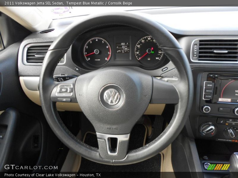 Tempest Blue Metallic / Cornsilk Beige 2011 Volkswagen Jetta SEL Sedan