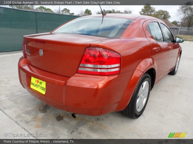 Sunburst Orange Pearl / Dark Slate Gray/Light Slate Gray 2008 Dodge Avenger SE