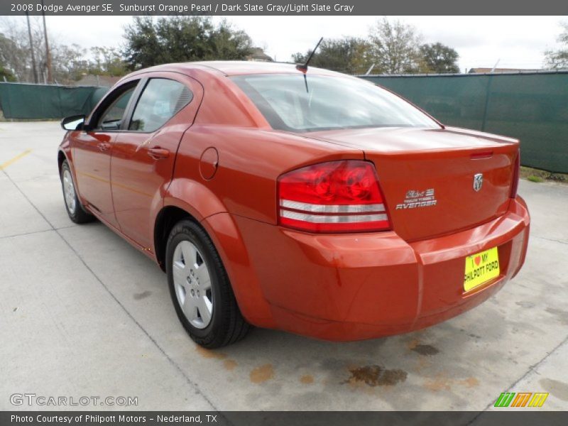 Sunburst Orange Pearl / Dark Slate Gray/Light Slate Gray 2008 Dodge Avenger SE