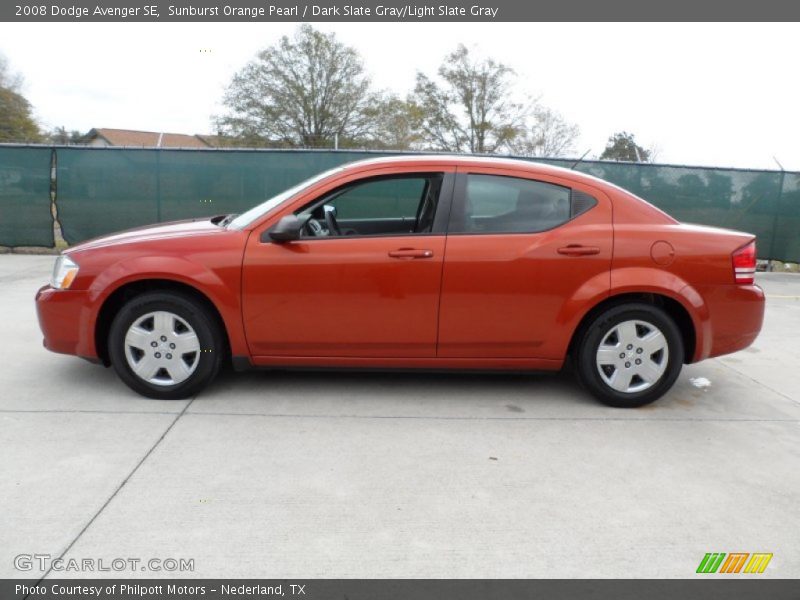 Sunburst Orange Pearl / Dark Slate Gray/Light Slate Gray 2008 Dodge Avenger SE