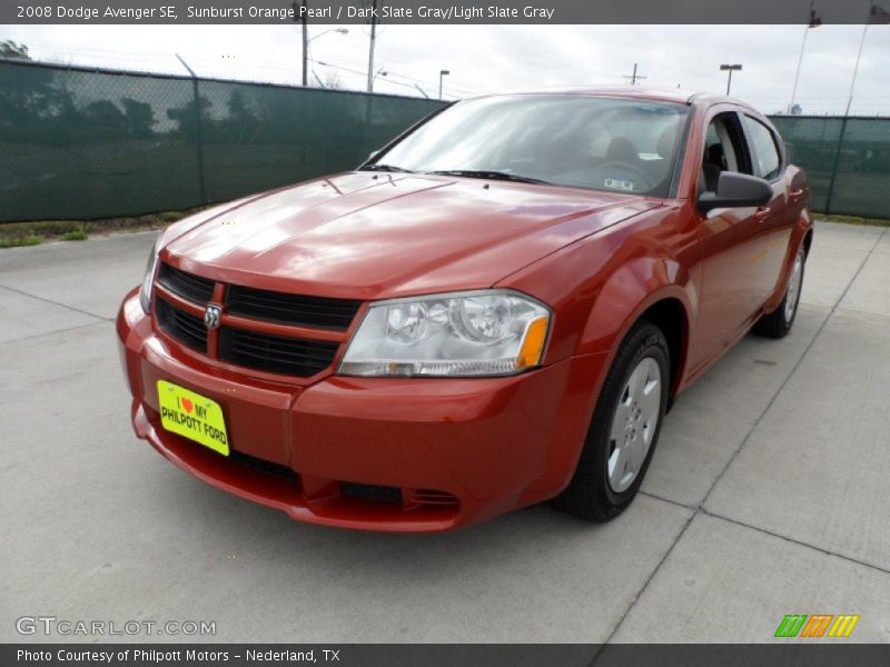 Sunburst Orange Pearl / Dark Slate Gray/Light Slate Gray 2008 Dodge Avenger SE