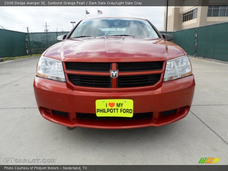 Sunburst Orange Pearl / Dark Slate Gray/Light Slate Gray 2008 Dodge Avenger SE