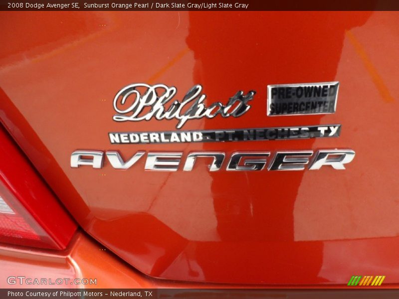 Sunburst Orange Pearl / Dark Slate Gray/Light Slate Gray 2008 Dodge Avenger SE