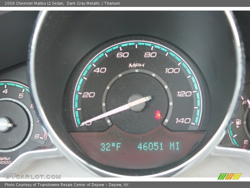 Dark Gray Metallic / Titanium 2009 Chevrolet Malibu LS Sedan
