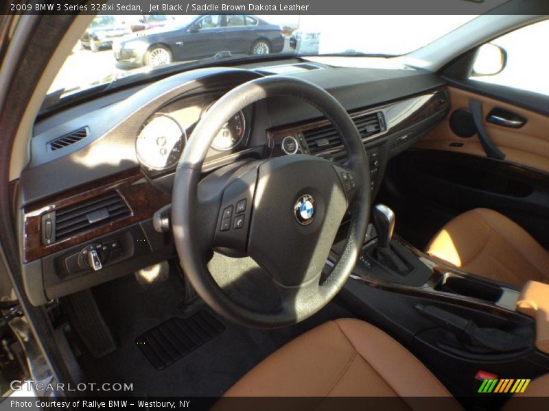 Jet Black / Saddle Brown Dakota Leather 2009 BMW 3 Series 328xi Sedan