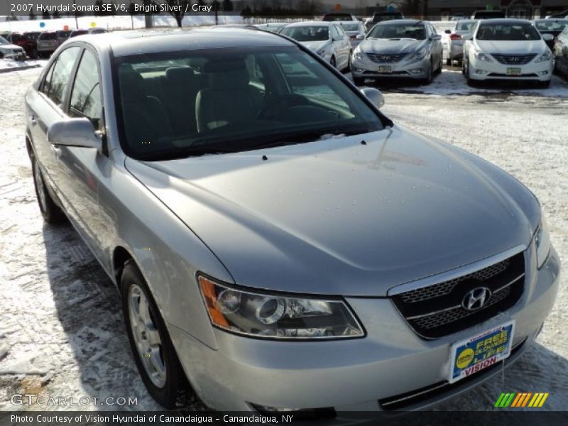 Bright Silver / Gray 2007 Hyundai Sonata SE V6