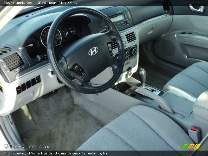 Bright Silver / Gray 2007 Hyundai Sonata SE V6